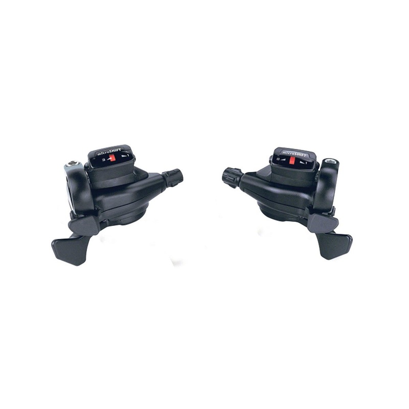 Microshift TS71 Thumb-Tap Trigger Shifters (Black) (Pair) (3 x 8 Speed)