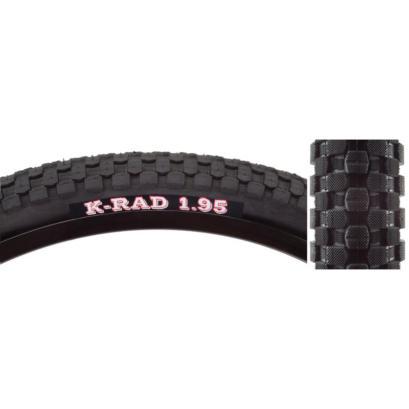 Kenda K-Rad Tire – 20 x 1.95 Clincher Wire Black