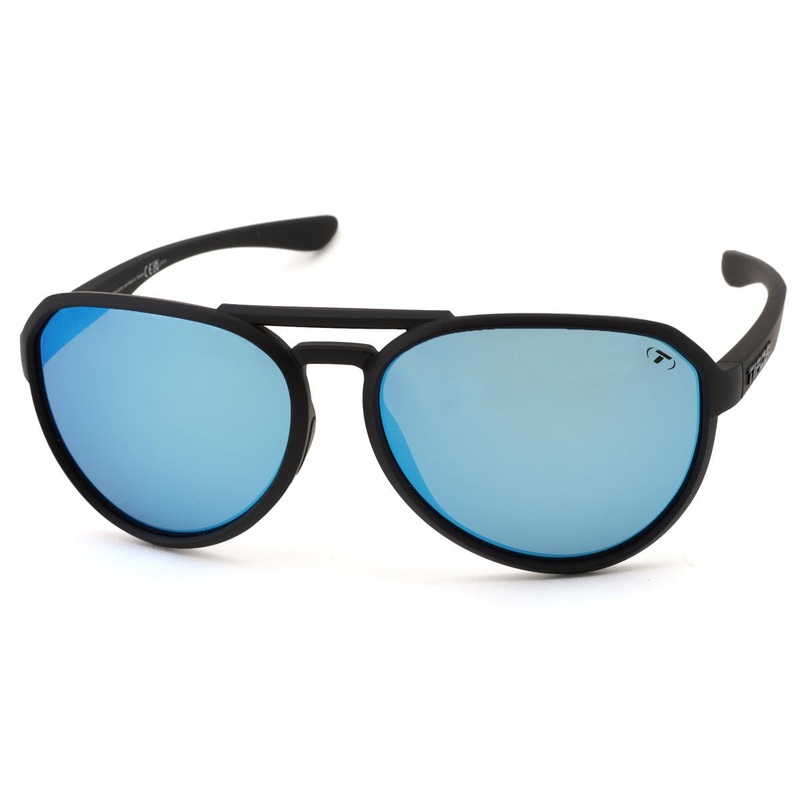 Tifosi Selca Sunglasses (Blackout) (Polarized Smoke Tint w/ Blue Mirror)