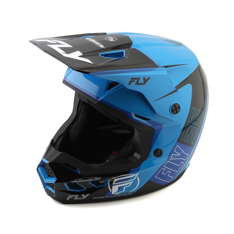 Fly Racing Kinetic Rally Full Face Helmet (Blue/Black/White) (XL)