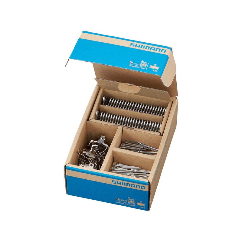 Shimano G05A-RX Disc Brake Pad & Spring Bulk Pack (Resin Compound) (Alloy Back Plate) (Box/50 Pairs)