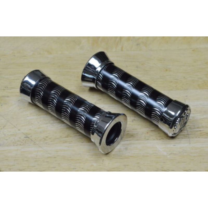 Show Stopper Metal Swirl Handlebar Grips Lowrider Cruiser Grips -Live4Bikes