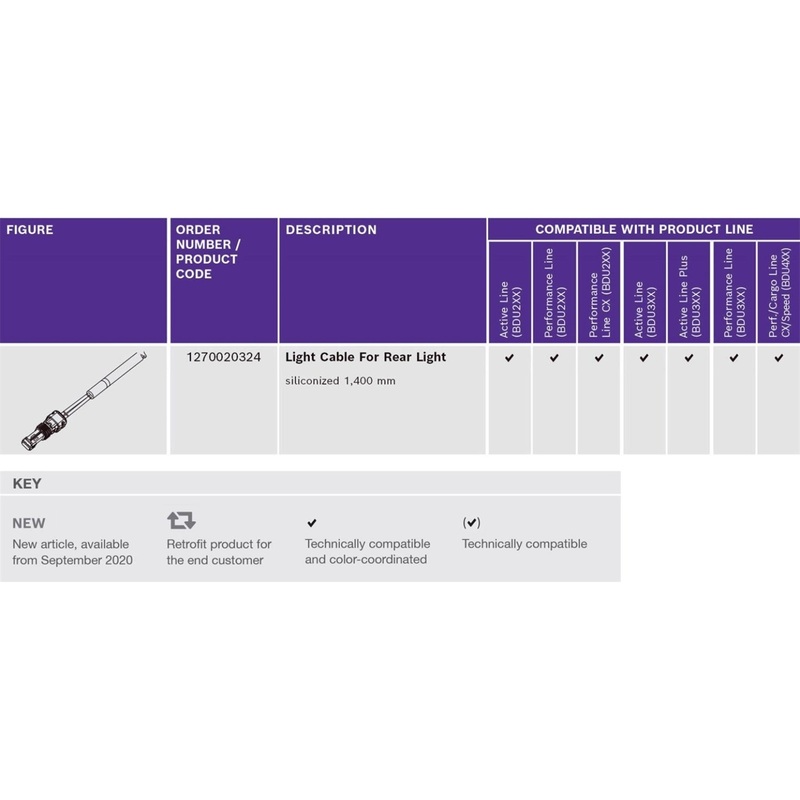 Bosch Light Cable For Rear Light 1400mm