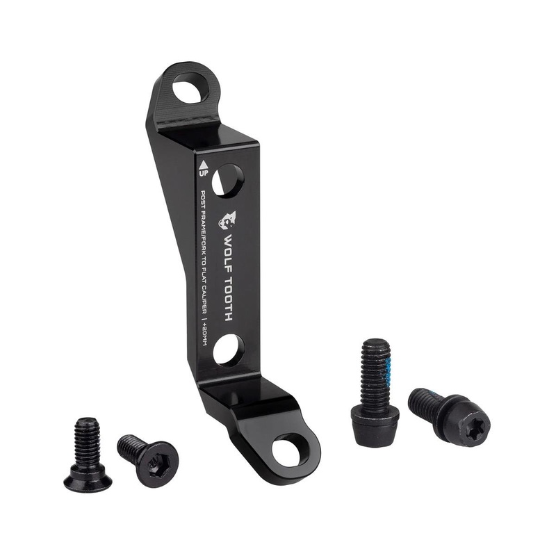 Wolf Tooth Components Post to Flat Mount Disc Brake Adapter (Black) (+20mm)