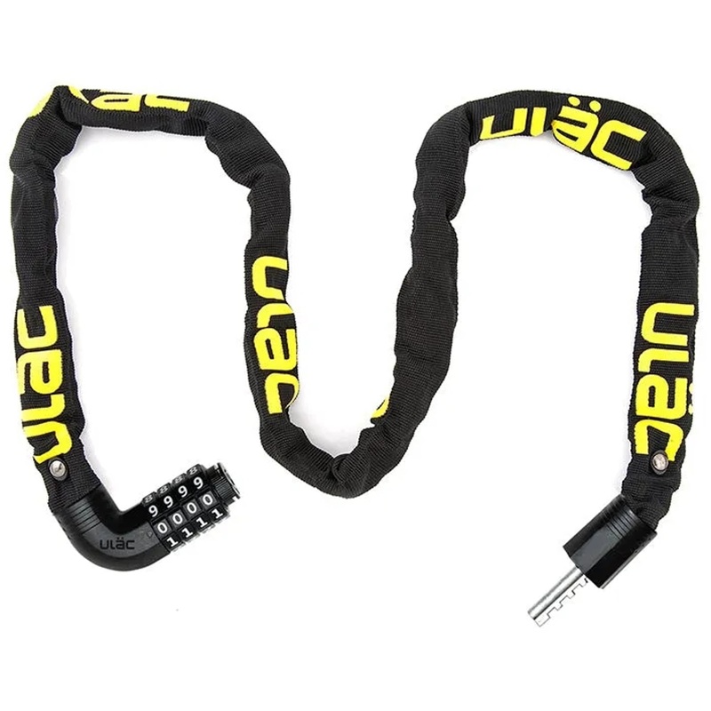 ULAC Kombat Combo Chain Lock Hardened Steel 7mm x 100cm Black/Yellow