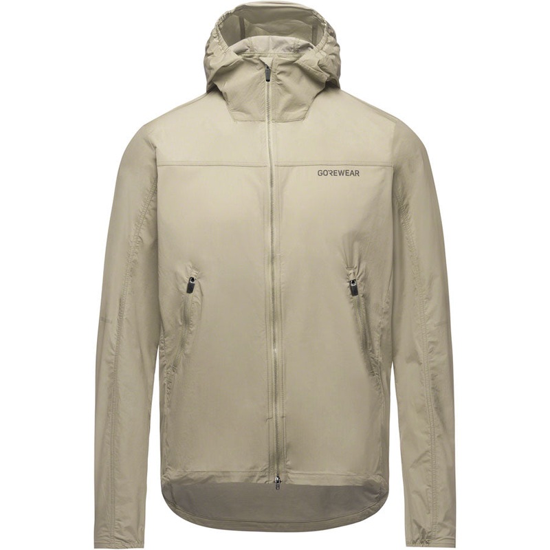 Gorewear Fernflow Hooded Windbreaker – Beige Mens Medium