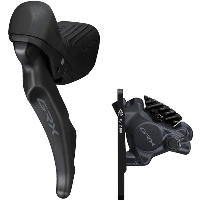 Shimano GRX ST-RX610 Shift/Brake Lever BR-RX410 Hydraulic Disc Brake Caliper – Left/Front 2x Flat Mount Caliper BLK