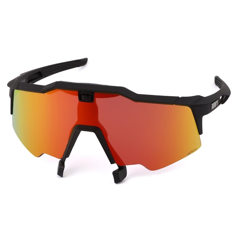 100% Speedcraft Air Sunglasses (Soft Tact Black) (HiPER Red Multilayer Mirror)