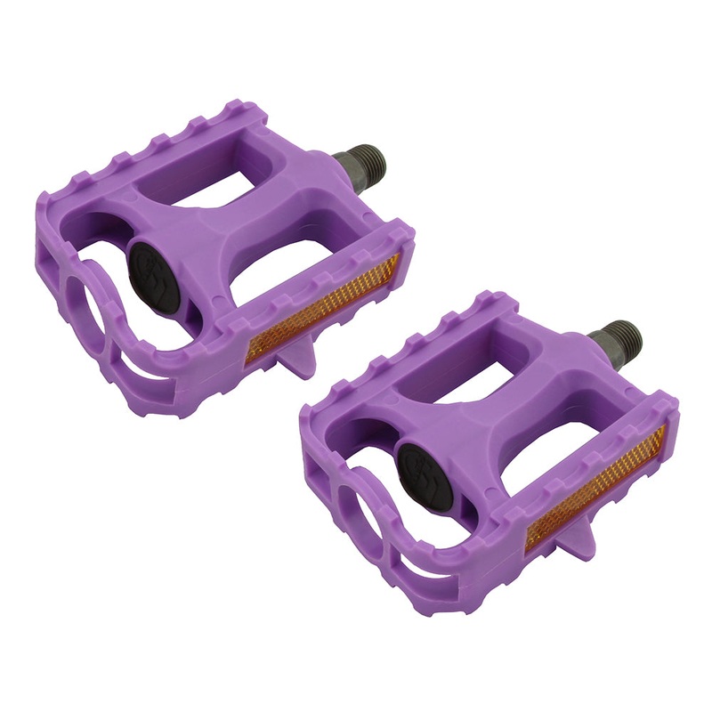 Platform Pedals purple 9/16 for 3-piece crank -Live4Bikes