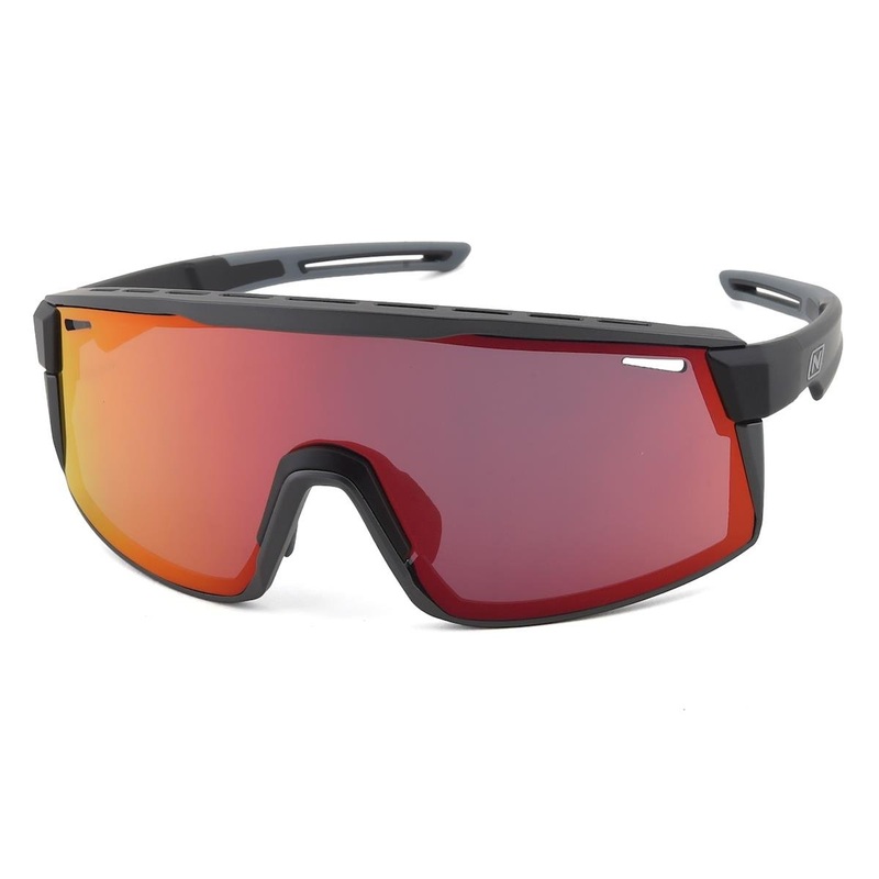 Optic Nerve Fixie Max Sunglasses (Matte Black/Aluminum) (Brown/Red Mirror Lens)