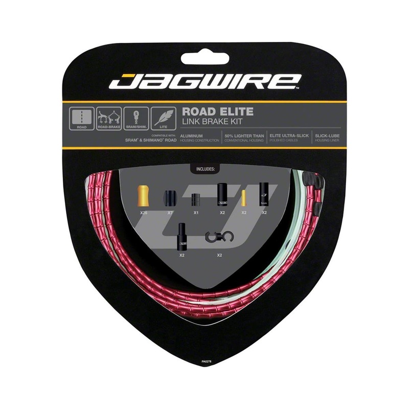 Jagwire Road Elite Link Brake Cable Kit (Red) (1.5mm) (1350/2350mm) (w/ Housing)