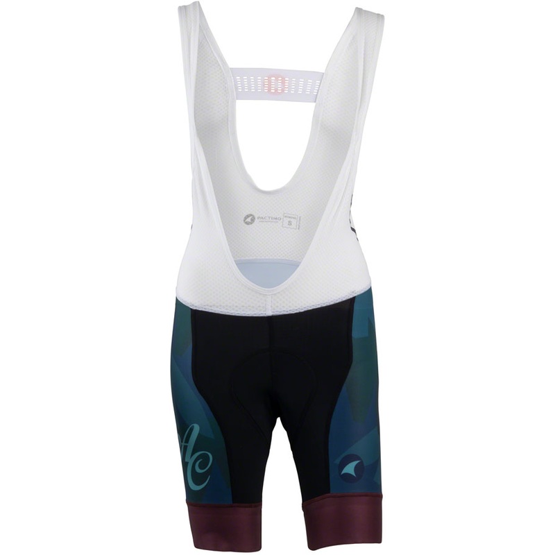 All-City Night Claw Womens Bib Short – BLK Dark Teal Spruce Green Mulberry Small