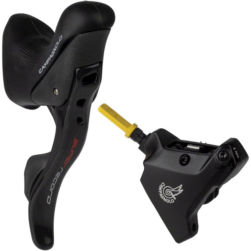 Campagnolo Super Record Ergopower Hydraulic Brake/Shift Lever Disc Caliper – Right/Rear 12-Speed 160mm Flat Mount Caliper BLK