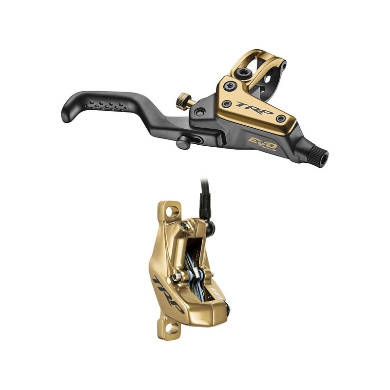 TRP DHR EVO Pro Disc Brake & Lever (Gold) (HD-M9040) (4-Piston) (Right) (Hydraulic) (Post Mount)