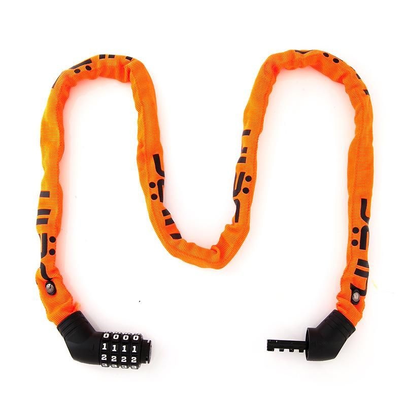 ULAC Lock Street Fighter Chain Hardened Steel Combo 5mm x 100cm Orange