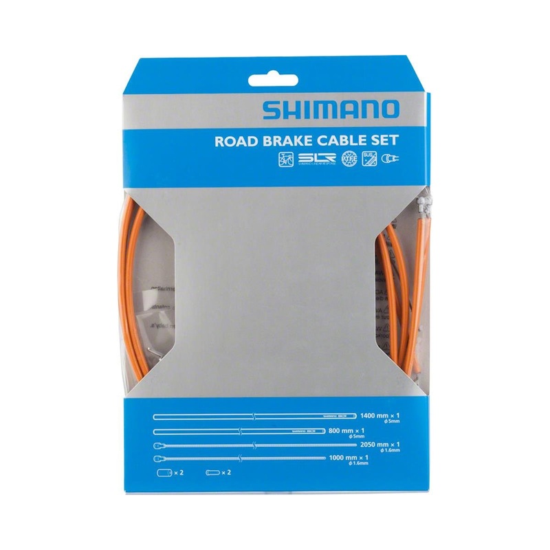 Shimano Road PTFE Brake Cable & Housing Set (Orange) (1.6mm) (1000/2050mm)