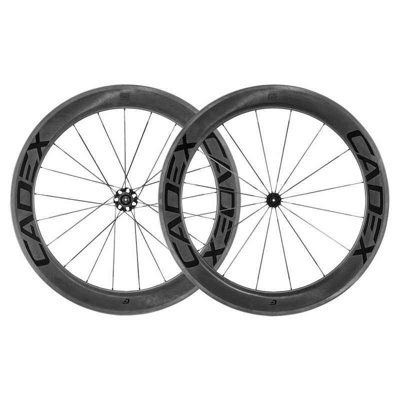 Cadex 65 Tubular Carbon Road Wheels (Shimano HG 11/12) (Rear) (QR x 130mm) (700c) (Black) (Rim Brake)