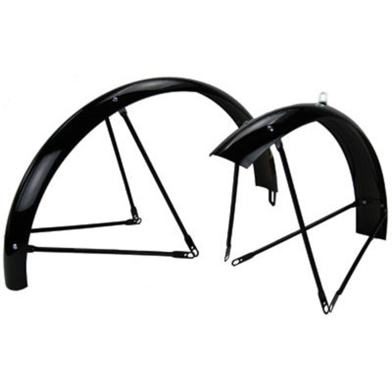 Wald Fenders,26 Balloon,Blk F & R,Braces & Hrdwr Incl Balloon Tire Fenders Wald Fenders  26”