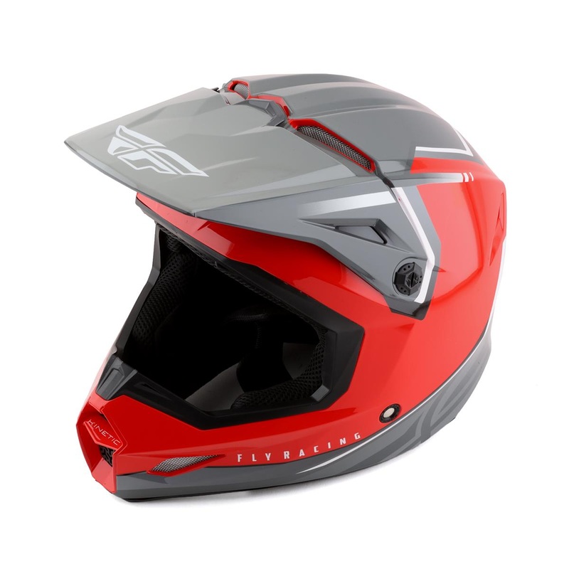 Fly Racing Kinetic Vision Full Face Helmet (Red/Grey) (XL)