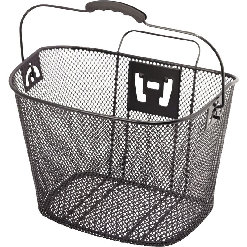XLC Front Basket Black Steel Mesh Quick Release