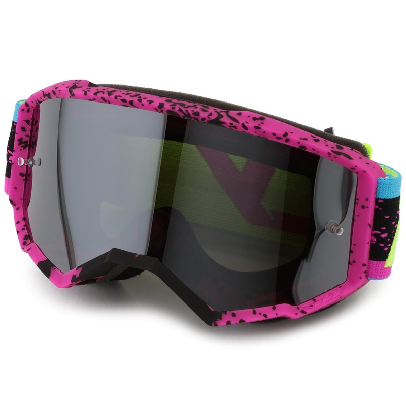 Fly Racing Youth Zone Goggles (Pink/Black/Hi-Vis) (Black Mirror/Smoke Lens)