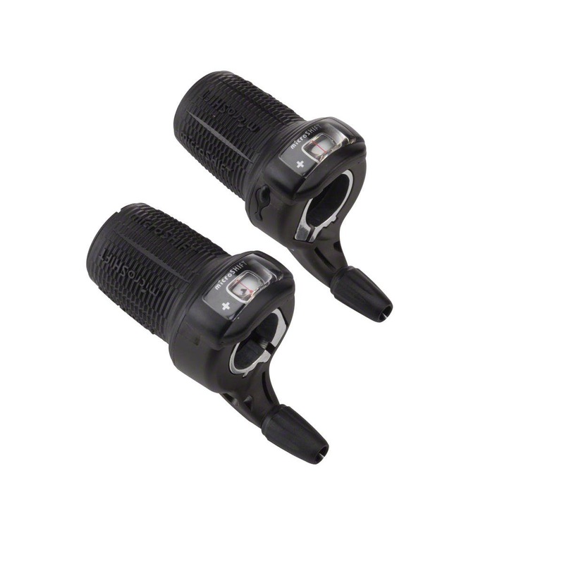 Microshift DS85 Twist Shifters (Black) (Pair) (2/3 x 8 Speed) (Shimano Compatible)