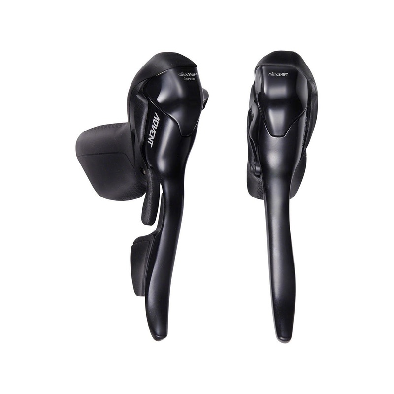 Microshift Advent Drop Bar Brake/Shift Levers (Black) (Pair) (1 x 9 Speed)