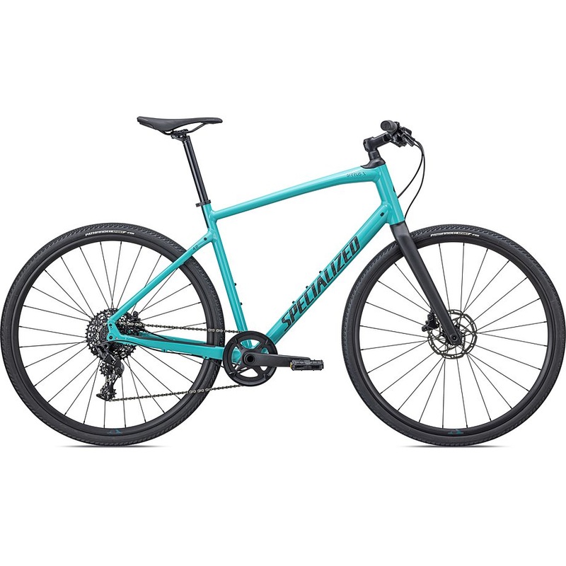 2022 Specialized sirrus x 4.0 bike gloss lagoon blue / tropical teal / satin black reflective l