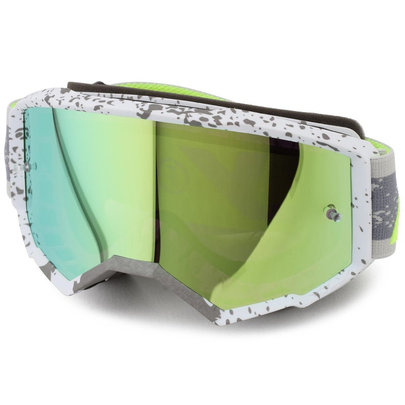 Fly Racing Youth Zone Goggles (Dark Grey/Hi-Vis) (Iridescent Green Mirror Lens)