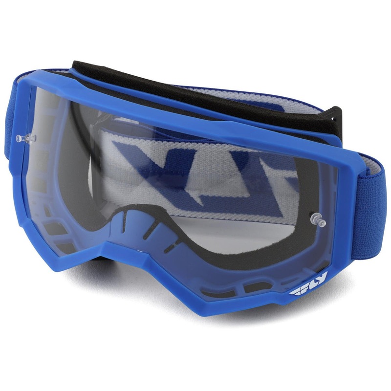 Fly Racing Focus Goggles (Blue/White) (Clear Lens)