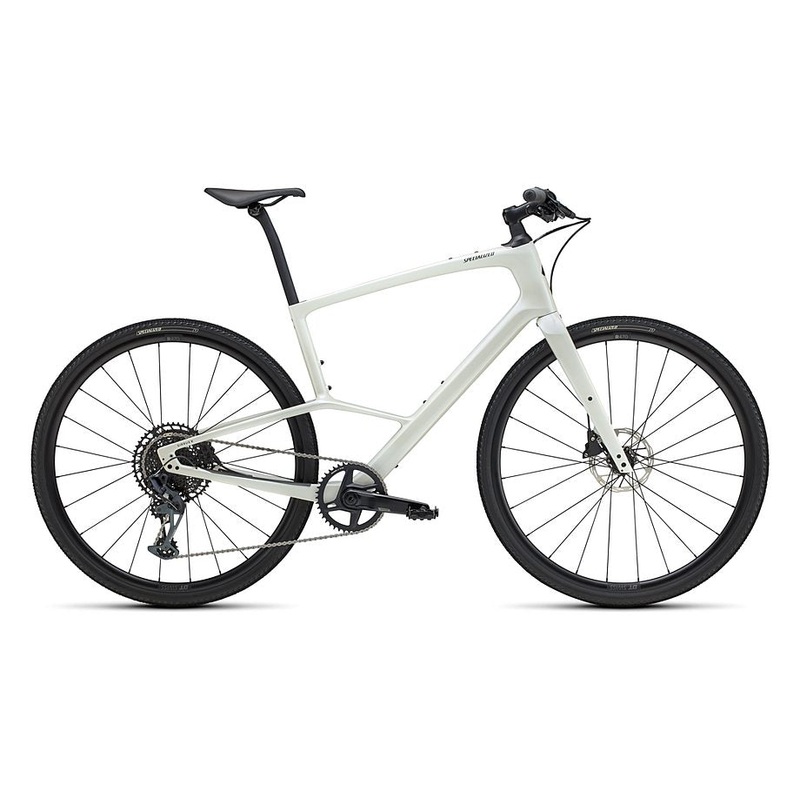 2025 Specialized sirrus x 6.0 bike gloss dune white / obsidian fade reflective m