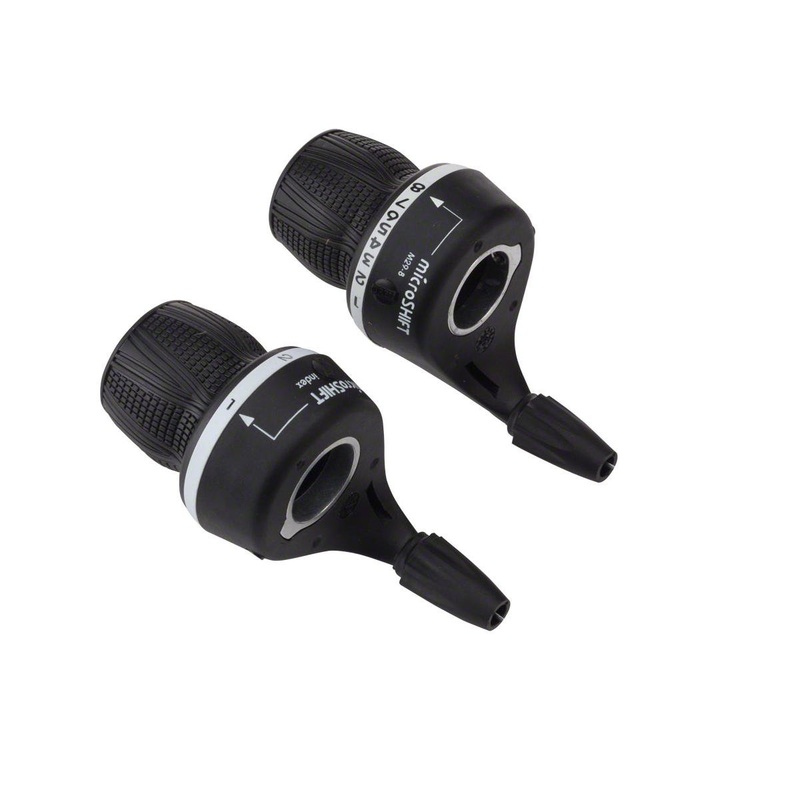 Microshift MS25 Twist Shifter (Black) (Pair) (2/3 x 8 Speed) (Shimano Compatible)